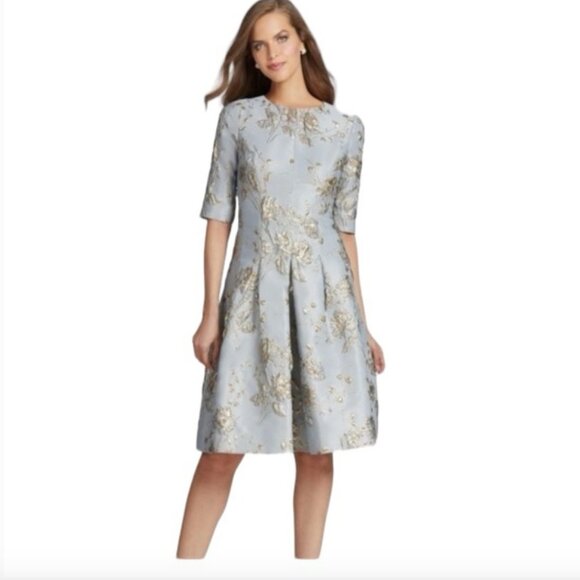 Teri Jon Dresses & Skirts - ISO: LOOKING TO PURCHASE Teri Jon Rickie Freeman blue gold jacquard dress 6 8